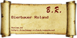 Bierbauer Roland névjegykártya